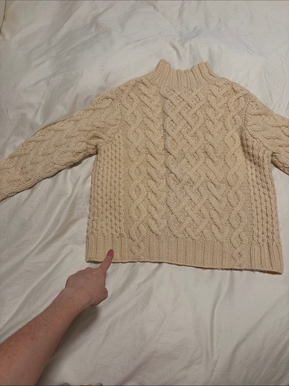 J. Crew Cream Cable Knit Turtleneck Sweater - Picture 9 of 11